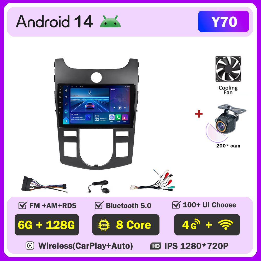 For KIA Forte Cerato 2 Porte Koup 2008-2014  Carplay Auto Screen Wireless Android Auto Car Intelligent Systems AutoMotive 8 Core
