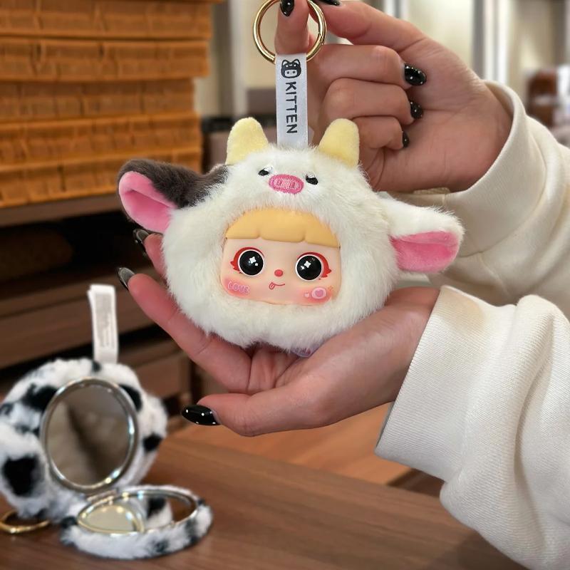 Kitten Makeup Mirror Series Blind Box Trendy Toys Desktop Ornament Backpack Pendant Travel Foldable Portable Useful Daily Gifts