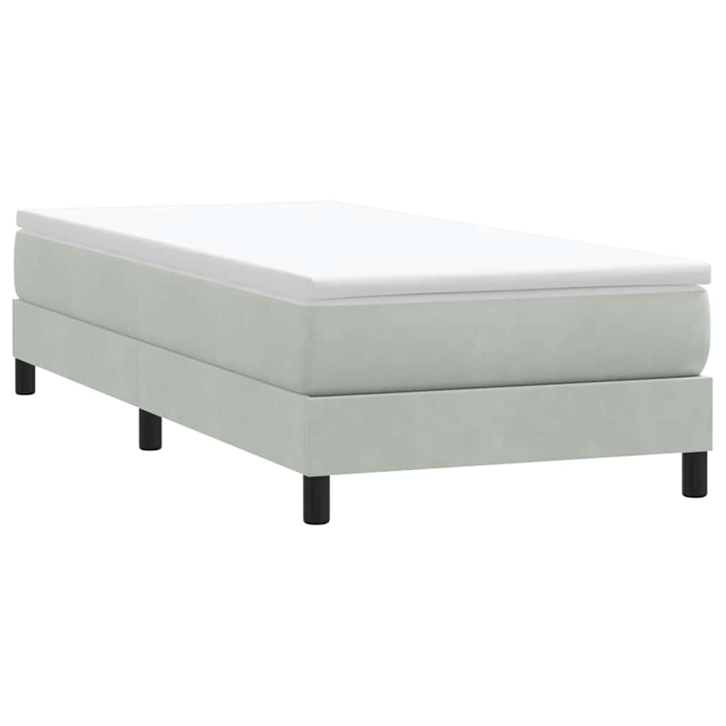 Box Spring Bed Without Mattress Light Grey 80 x 210 cm Velvet