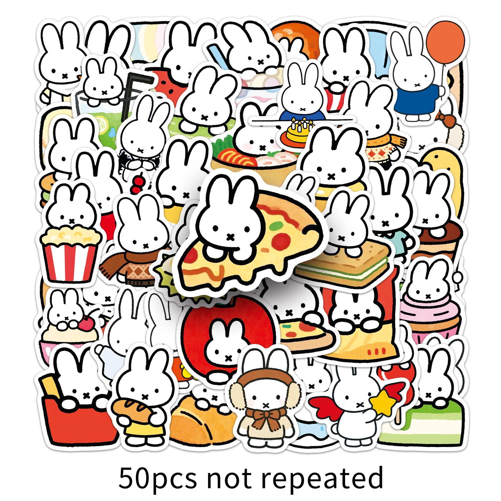 Miffy Cute Cartoon Stickers - 50 Pack for Suitcases, Water Bottles, Speakers, Desktops