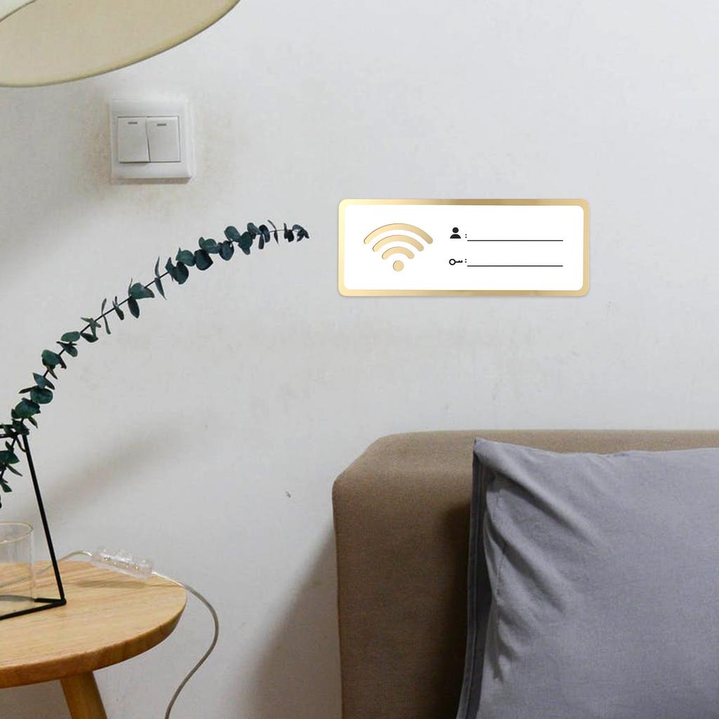 Acrylic WiFi Password Sign Easy To Write Erase Customizable Network for Public Space Restroom Hotel Wall Decor