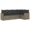 VidaXL Salon de Jardin avec Coussins 5 pcs, Canapés de Terrasse, Ensemble de Meubles de Patio, Mobilier d'Extérieur, Gris 3225948