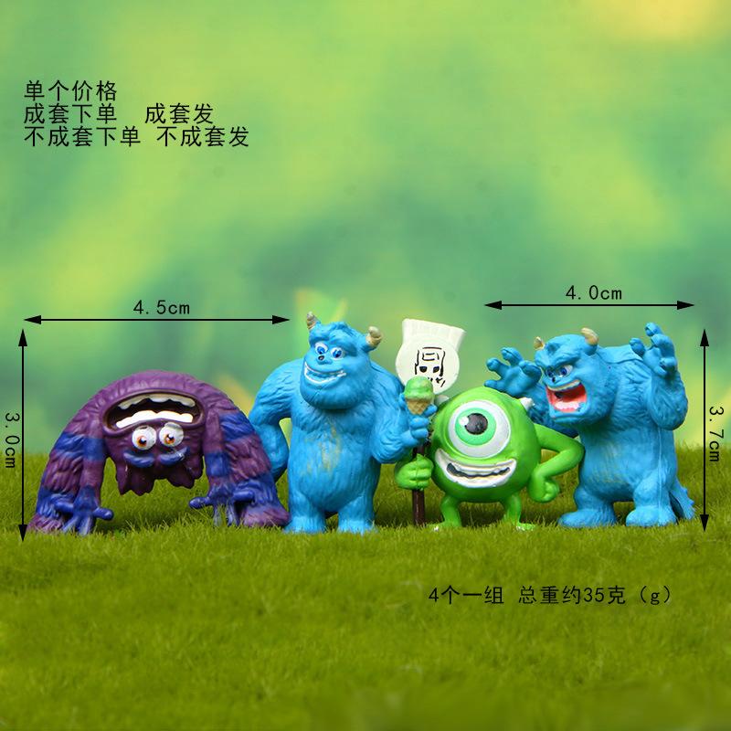 4 Pezzi/Set Cartone Animato Bestia Pelosa Mostro Monocolo Bambola Buzz Lightyear Decorazione Carino Fresco Fai da Te Micro Action Figure