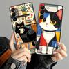 Black Soft Phone Cover Case for Samsung Galaxy A50 A17 A06 A20 A13 A70 A30 A15 A10 A12 A05 A04 A40 A16 Cartoon Cat