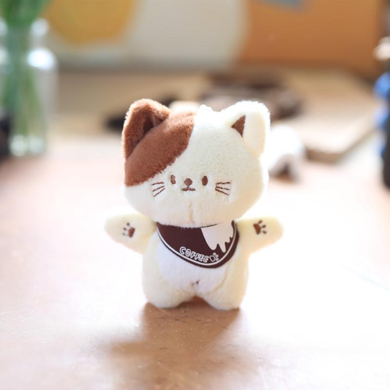 

Pendant Plush Bear Toy Doll Cartoon Kitten Bag Keychain Stuffed Gifts Animal Brown Cat