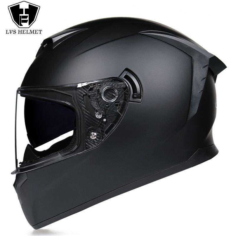 LVS Full Face Motorcycle Helmet Men Women Racing Style Glossy Colorful Design DOT Approved Size S M L XL