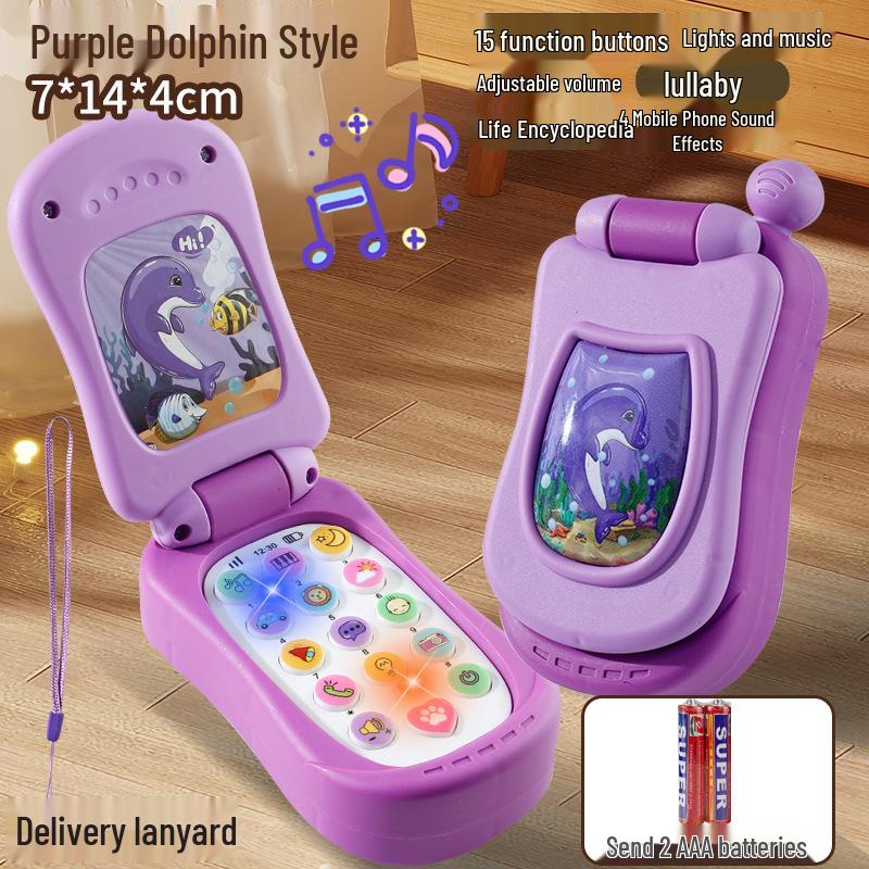 Children's Multifunctional Educational Music Phone Toy with Cartoon Lights