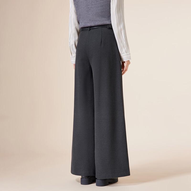 IEF Women's Korean Style Wool Blend Wide-Leg Pants