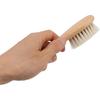 Small Baby Wool Brush and Double-Sided Comb Set Natural Soft Goat Hair Grooming Kit for Scalp Massage