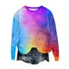 Women's Fashion Round Neck Pullover Top Long Sleeve Tee Printed Sweatshirt