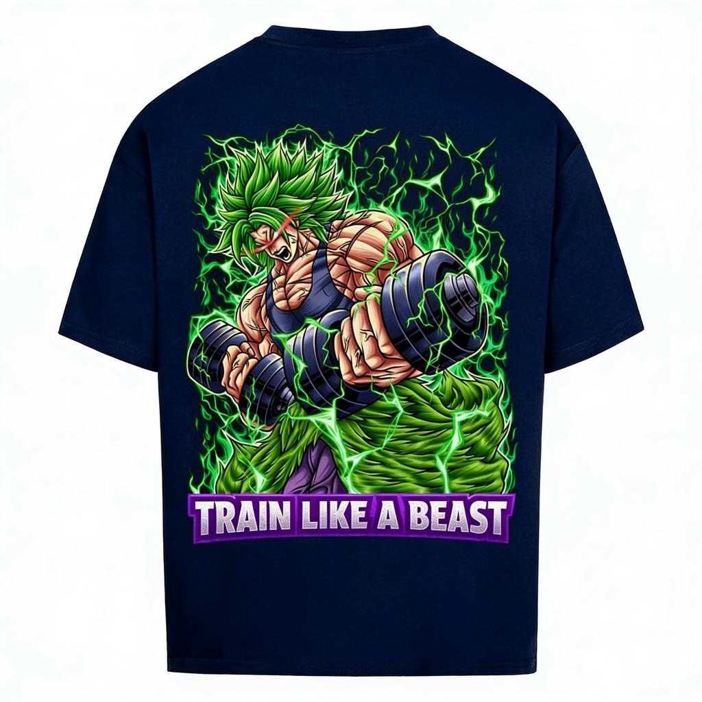 Dragon Ball Gym Sports Casual TRAIN LIKE A BEAST TShirt Unisex 2026 Summer Oversized Broly Graphic Print Outdoor Daily Wear Tee