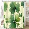 Lucky Clover Shower Curtain for Home Decor - Watercolor Green Leaf Design - Durable and Stylish Bathroom Accessory Easy-Clean