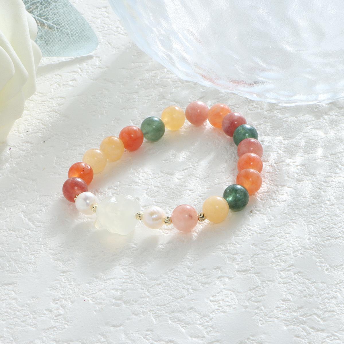 Браслет из натурального камня, браслет из кристалла Фулушоу, браслет-дофамин из натурального пресноводного жемчуга, ювелирное изделие.