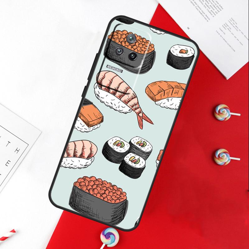 

Pizza Sushi Food Donuts Cover For Xiaomi 14T 11T 12T 13T Pro 13 14 15 Ultra POCO X7 Pro X3 X5 X6 F5 F6 M6 Pro Case For Mi 11T (11T Pro)