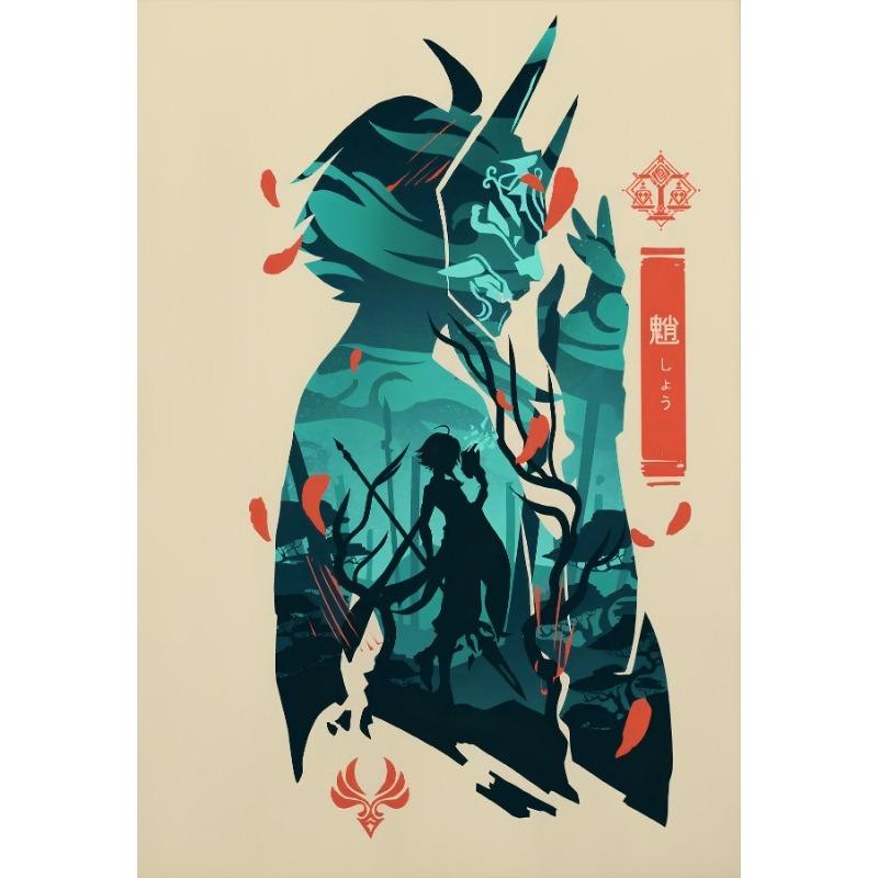 Genshin Impact Poster Game Print Wall Art Gift for Gamers Genshin Impact Characters Aesthetic Decor Canvas Painting Gaming Print