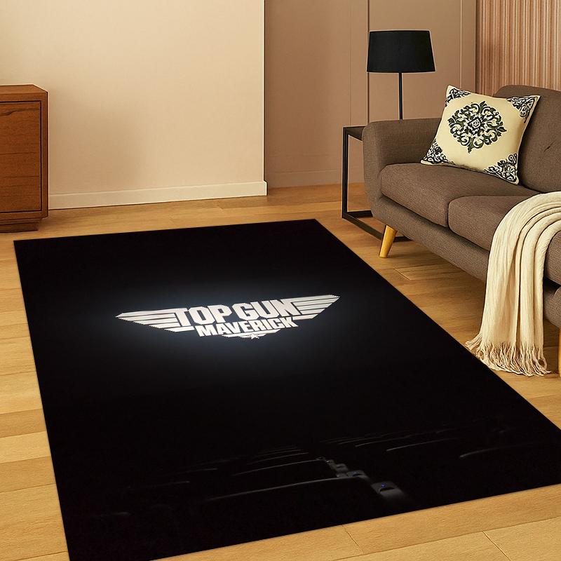 Top Gun Classic Movie Sign Tom Cruise Carpet Rug for Bedroom Living Room Sofa Doormat Home Decor,Kid Game Area Rug Non-slip