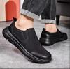 Summer Men's Shoes Breathable Hollow Cloth Shoes One Pedal Black Walking Shoes Soft Sole Lightweight Sports Shoes Running Shoes