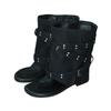 First Encounter Season Toe Sandals Black Versatile Spring And Summer Height Increase Spice Girl Round Head Pants Cool Boots Women