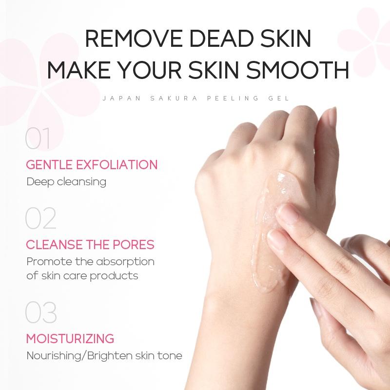 LAIKOU Sakura Facial Scrub Cherry Blossoms Remove Dead Skin Blackhead Peeling Gel Exfoliating Whitening 60g