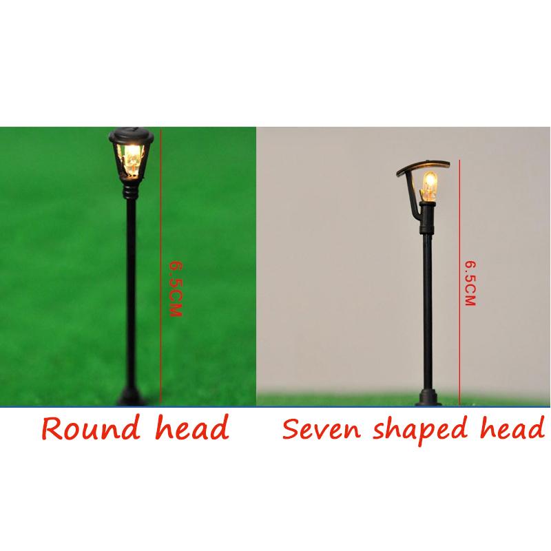 5pcs 6.5cm Model Led Lamppost Dollhouse Miniature Lamps Street Light Garden Light Scale Model Toy