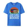Kids Just A Boy Who Loves Books Read Reading Librarian Funny Shirts Clothes England Style