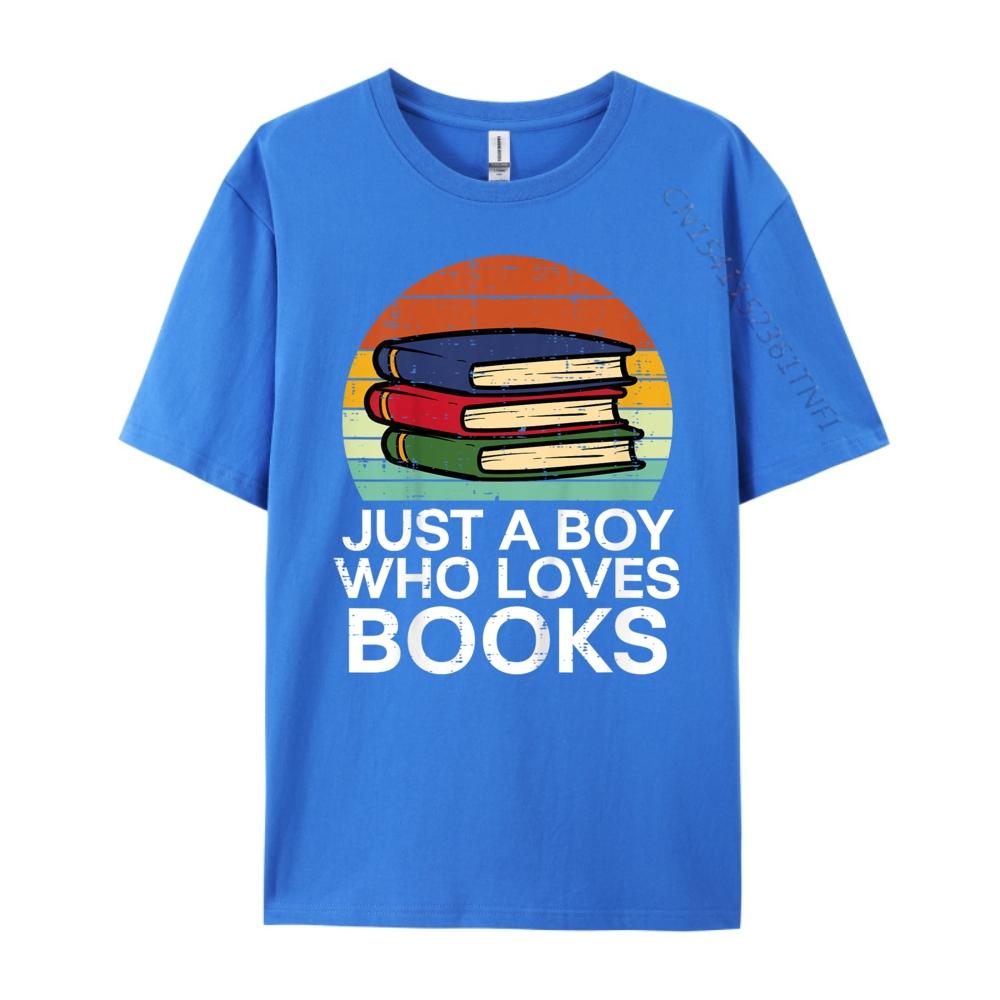 Kids Just A Boy Who Loves Books Read Reading Librarian Funny Shirts Clothes England Style