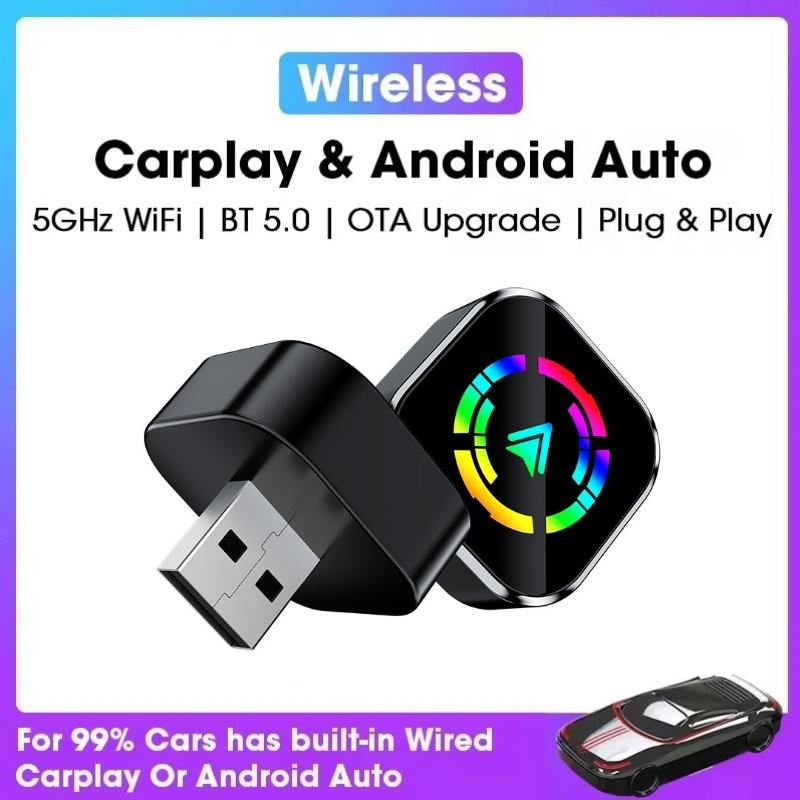 Wireless Carplay Adapter for Android iPhone 2 in1 Wired to Wireless AI Box Plug and Play Auto Connection OTA Update