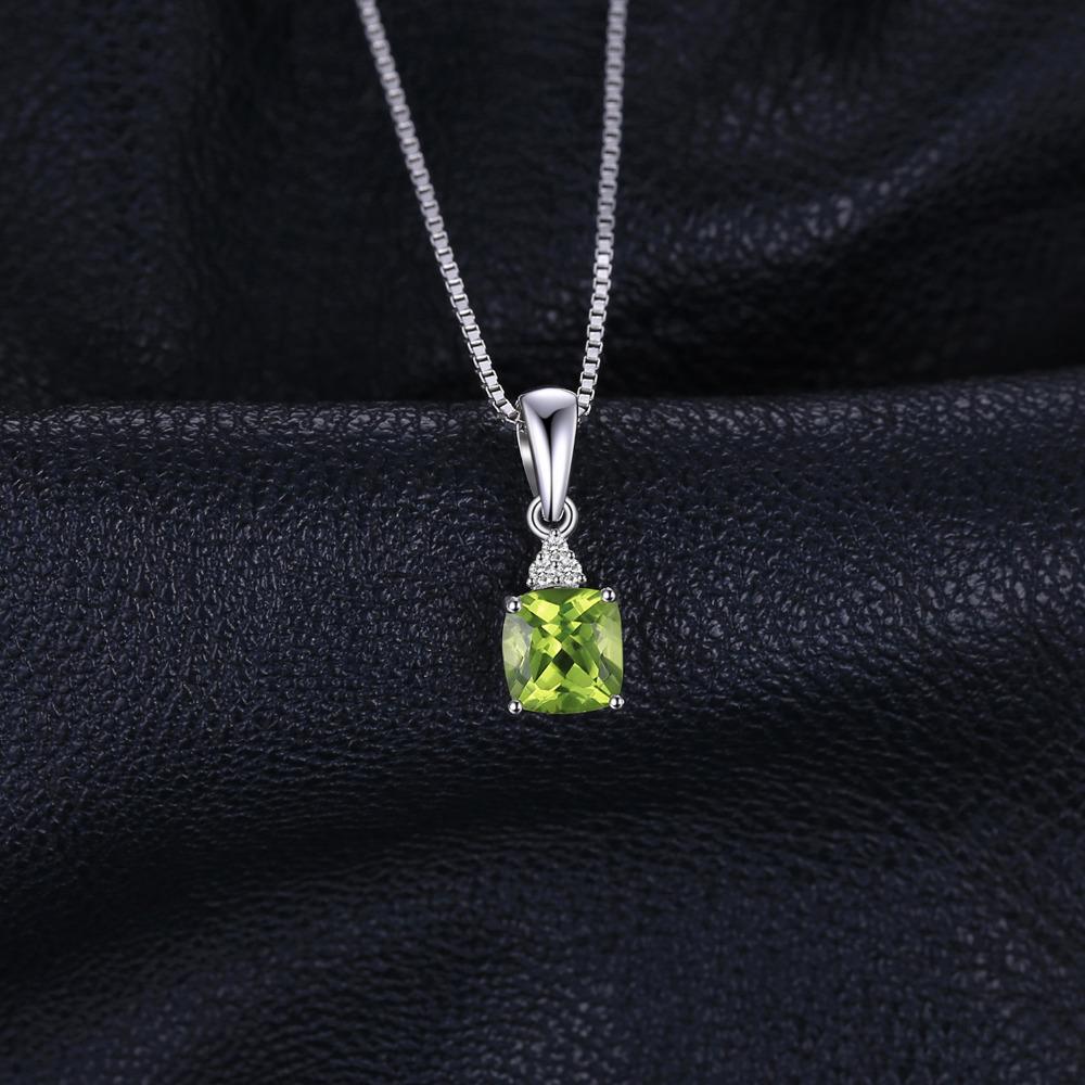 Jewelrypalace 1 .1ct Genuine Natural Peridot 925 Sterling Silver Pendant Necklace For Woman Fine Jewelry Gemstone Choker No Chain