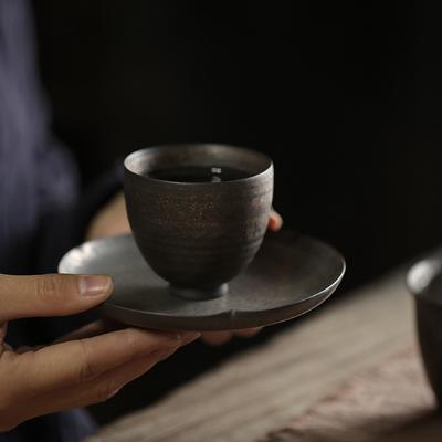 Handmade Gilded Glaze Ceramic Tea Cup - Artisan Eggshell Porcelain Japanese Zen Tea Set Elegant KungFu Teaware for Home or Gift