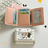 High Quality Triple Fold Short Wallets Small PU Leather Coin Purse Cute Cat Buckle Card Bags Girls Student