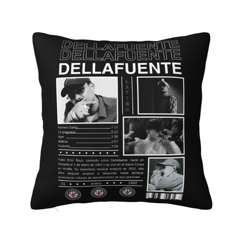 Vintage Rapper Dellafuente Bootleg Throw Pillow Case cm Decor Home Cushion Cover Square Polyester Pillowcase