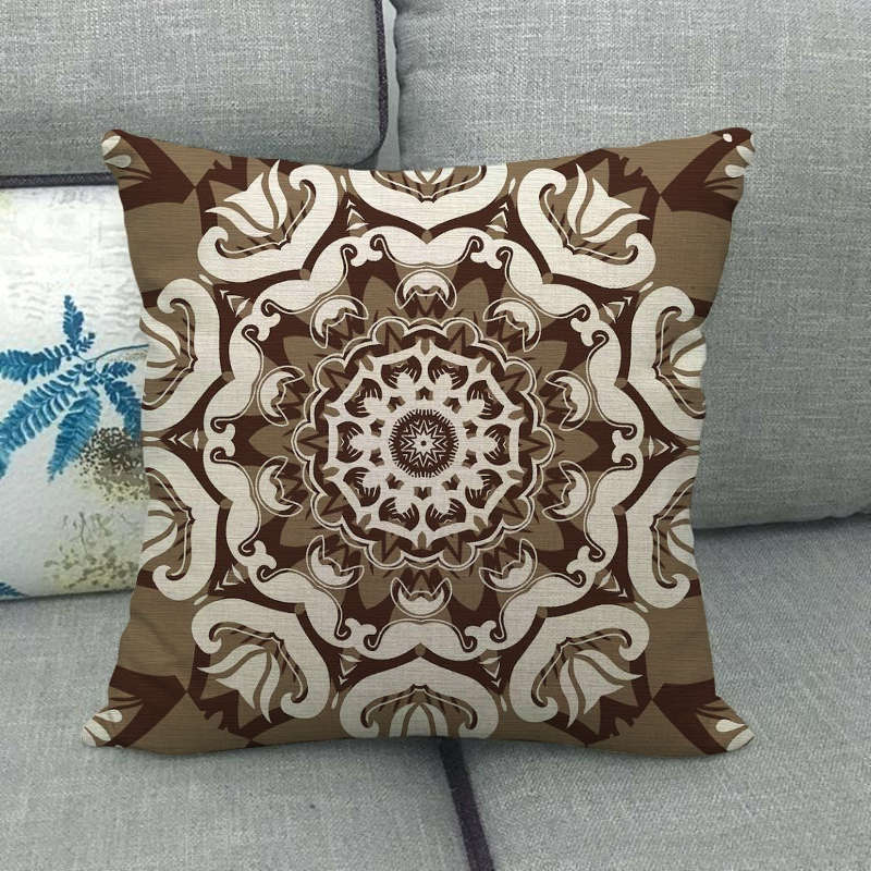 Bohemian Geometric Patterns Digital Printing Short Plush Pillow Covers For Car Sofa Office Cushion Cover Home Goods
