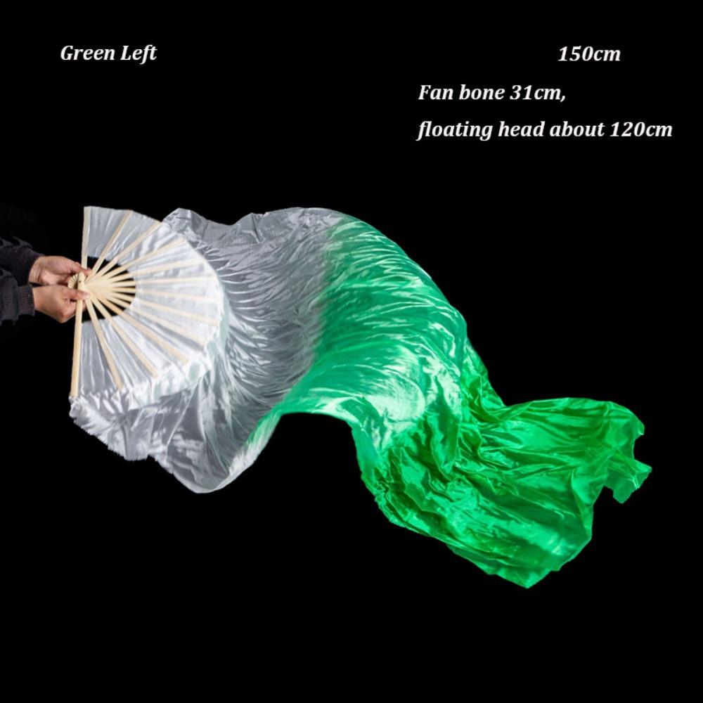 Gradient Color Belly Dancing Fan 150cm Length Multicolors Long Imitation Fan Dance Accessories Rayon Silk Fans For Kid Women