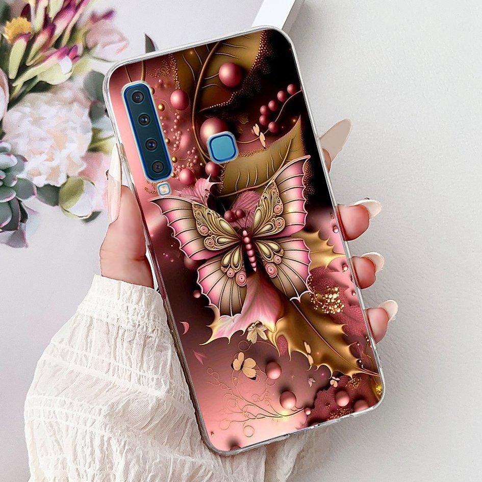 For Samsung Galaxy A7 A9 2018 Case New Fashion Flower Marble Soft Silicone Clear Phone Cover For Samsung A9 2018 SM-A920F Bumper