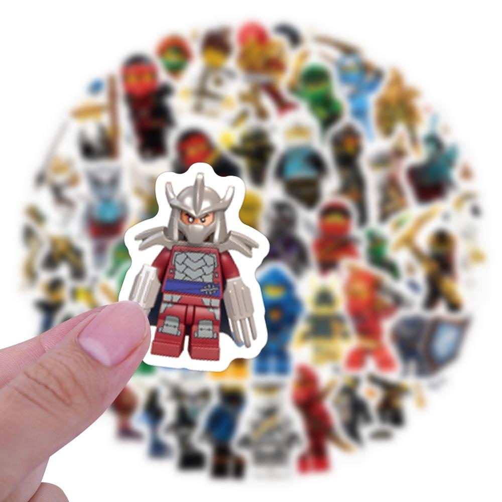 105 Sheets Waterproof Ninja Lego Cartoon Stickers for Skateboards, Notebooks, and Water Cups