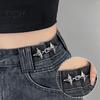 Accesoriu ținută 1 pereche Strângătoare talie pantaloni, Nasture metalic decorativ fluture stea pentru blugi, Ace de fixare haine, Cleme reglabile pentru pantaloni fără cusătură pentru