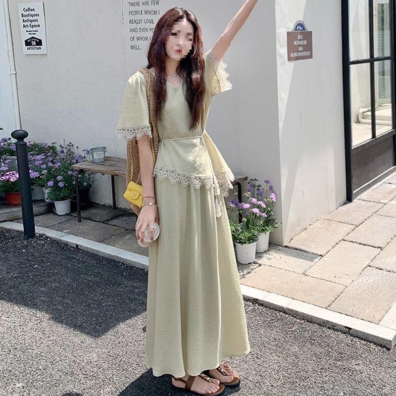 

Stylish Summer 2025 Women s Two-Piece Set: Short-Sleeved Top & French Skirt M (Recommended 80-100 lbs)