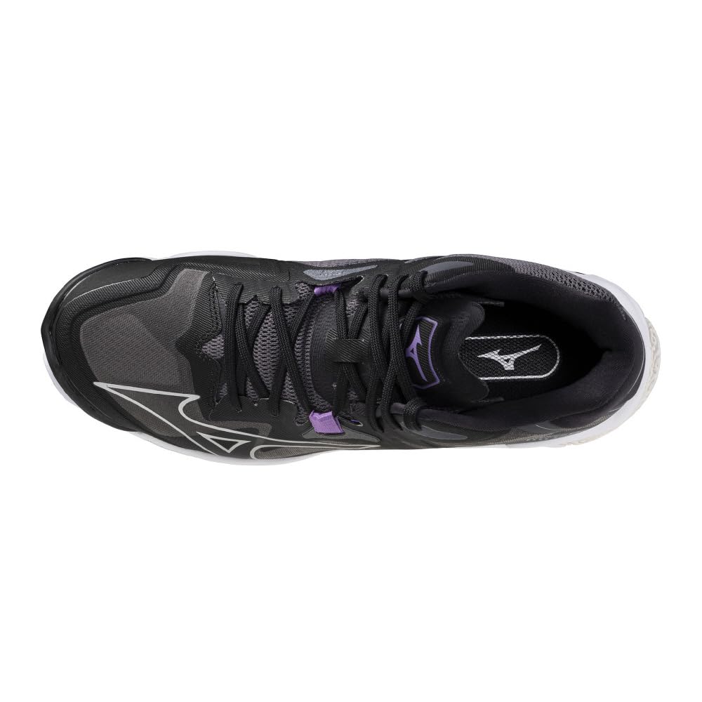 Mizuno Wave Lightning Z8 MID Volleyball Size 2E Shoes, Club/Indoor, Wide, Lightweight, Mid-Cut, Black/Silver, 28.5 cm,