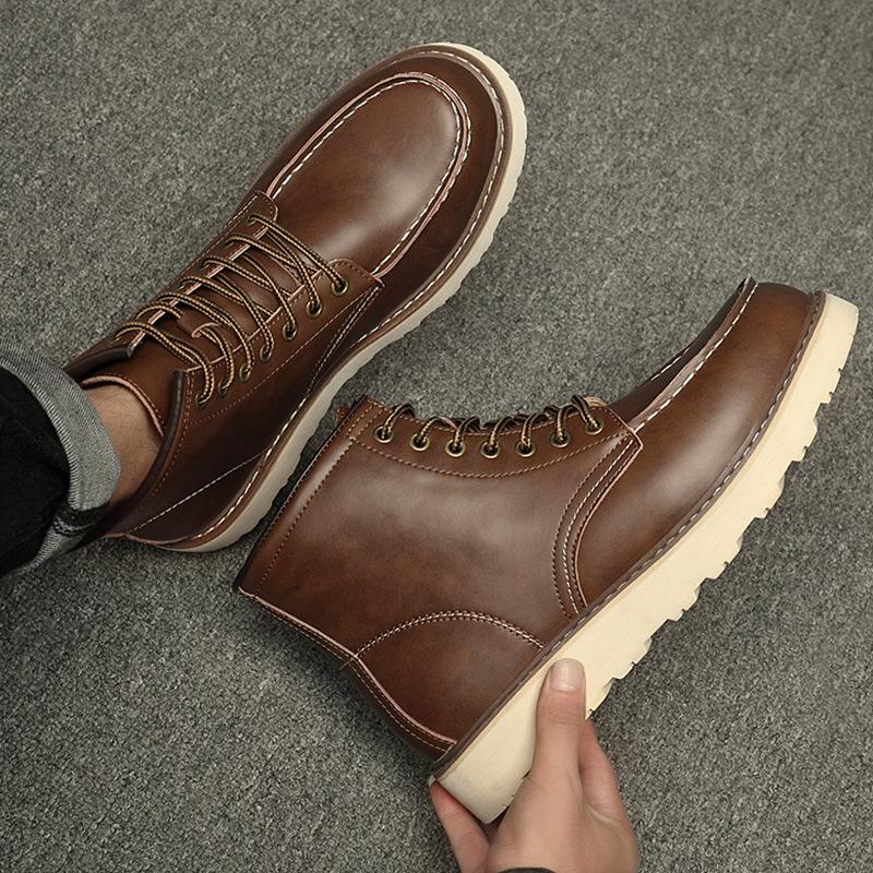 Pánské boty Madden americké retro 875 pracovní boty vysoké kožené trendy krátké boty středně vysoké britské martensky