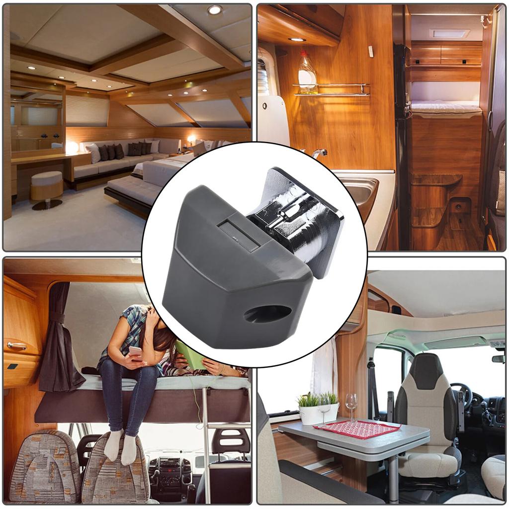 High-Quality Button Catch Lock Caravan Latch Knob Zinc Alloy Chrome Black Motorhome Cabinet Camper Push Button Catch
