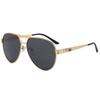 Fashion pilot driving sunglasses men's metal double beam high definition polarized UV protection sunglasses