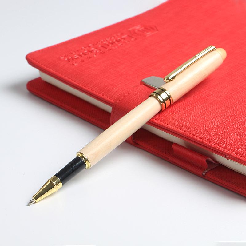 Engraved Maple & Beech Wood Pen Set: Creative Ballpoint and Fountain Pen with Gift Box