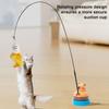 Cat Toy with Rotating Base Cat Toy with Stick Interaction Rotating Cat Teaser Wand with Interchangeable Feathered for Small