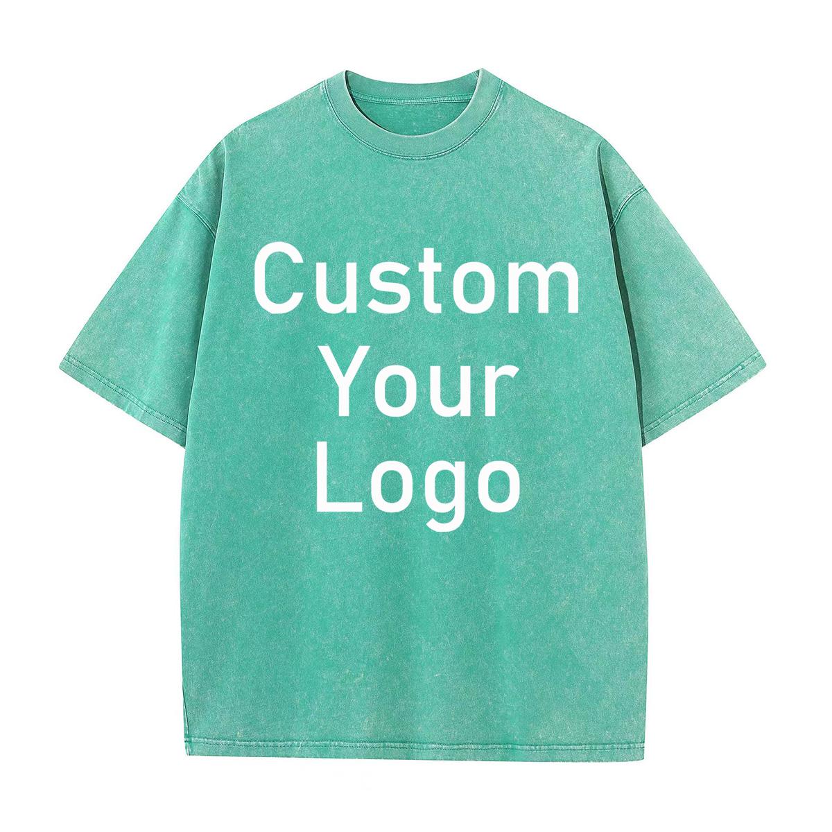 

03 Высококачественный хлопок Индивидуальный дизайн логотипа Мужской Женский Рубашка с кислотной стиркой Винтажная футболка с коротким рукавом Оверсайз топы L