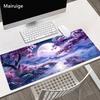 Cherry Blossom Moon Large Size Anti-slip Rubber Mouse Pad Gaming Desk Mat Keyboard Mat For Office Home Computer Stitched Edge