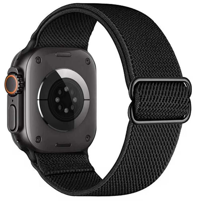 

Elastic Nylon Loop Strap For Apple Watch Ultra 3/2/1 49mm 11 10 46mm 42mm Bracelet Wristband iWatch 9 8 7 6 5 4 SE 45/41/44/40mm 44mm 45mm 46mm 49mm чёрный