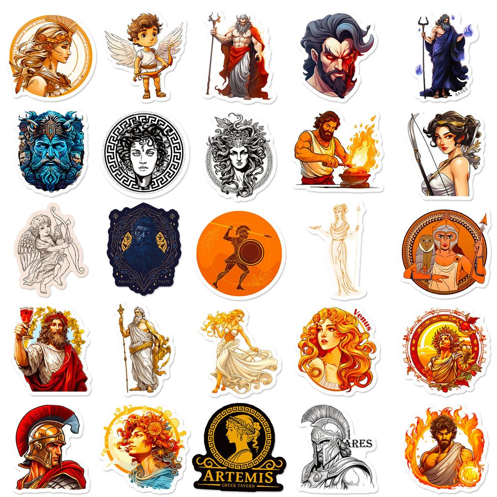 50 Stickers Greek Aesthetic Myths Personalized Creative Car Mobile Phone Water Cup Decoration Stickers Waterproof