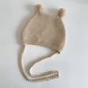 New Korean Ear Protection Hat Winter Warm 2-24 Months Toddler Knitted Hat Double Ball Woolen Crochet Infant Bonnet
