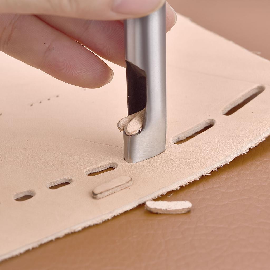 1pc 7 Size Leather Oblong Belt Hole Puncher Oval Hole Strap Watch Band Flat Punches Heavy Duty Hollow Punch Craft Tools