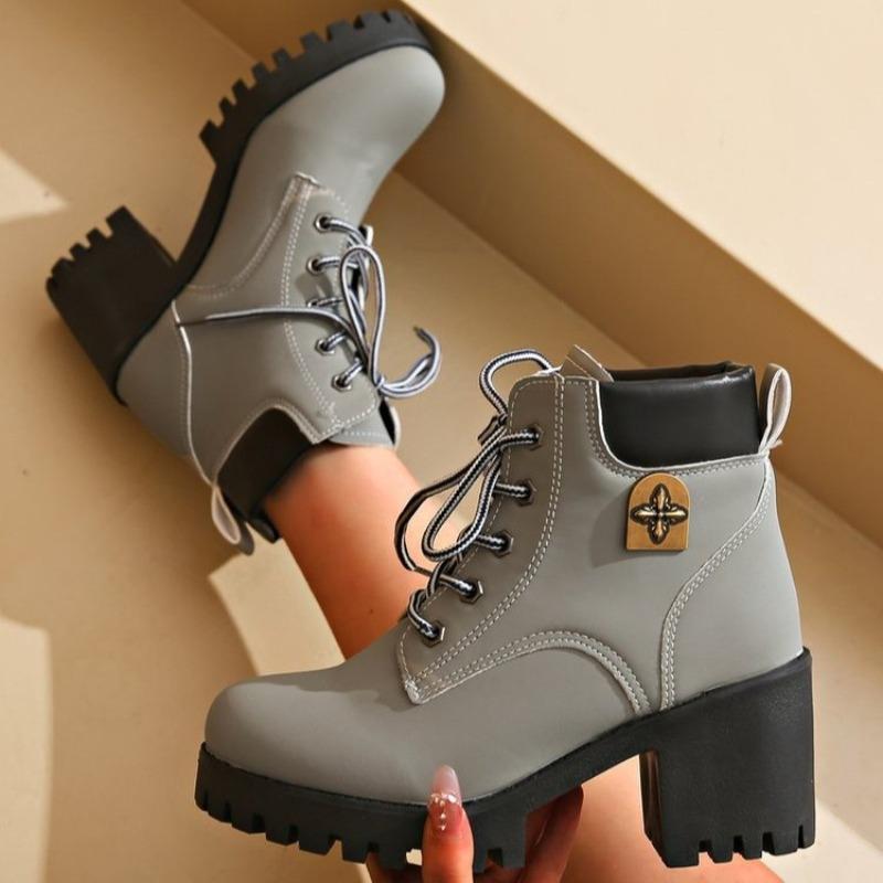 Mode 2025 Neue Winter Damenstiefel Hohe Qualität Schnürschuhe Modedesigner Schuhe für Damen Lässig Bequem Hohe Absätze Stiefel Damen